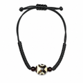 Tibetan Dzi bracelet on white background