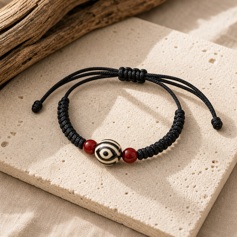 Round eye Dzi bracelet lifestyle scene