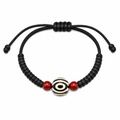 Round eye Dzi bracelet on white background