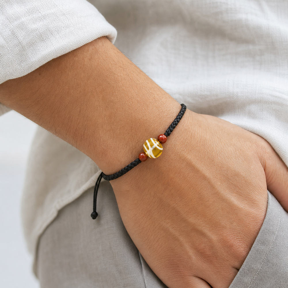 SutraSpark Tibetan Dzi bracelet