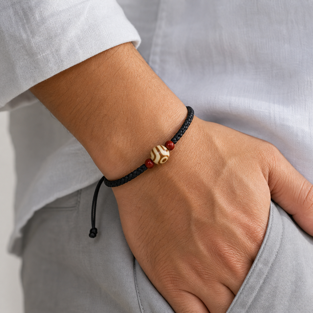 SutraSpark Tibetan Dzi bracelet