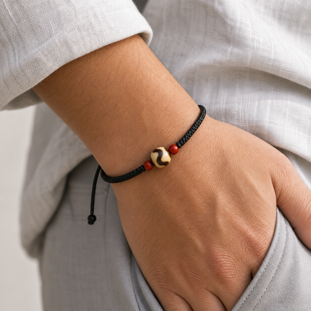 SutraSpark Tibetan Dzi bracelet