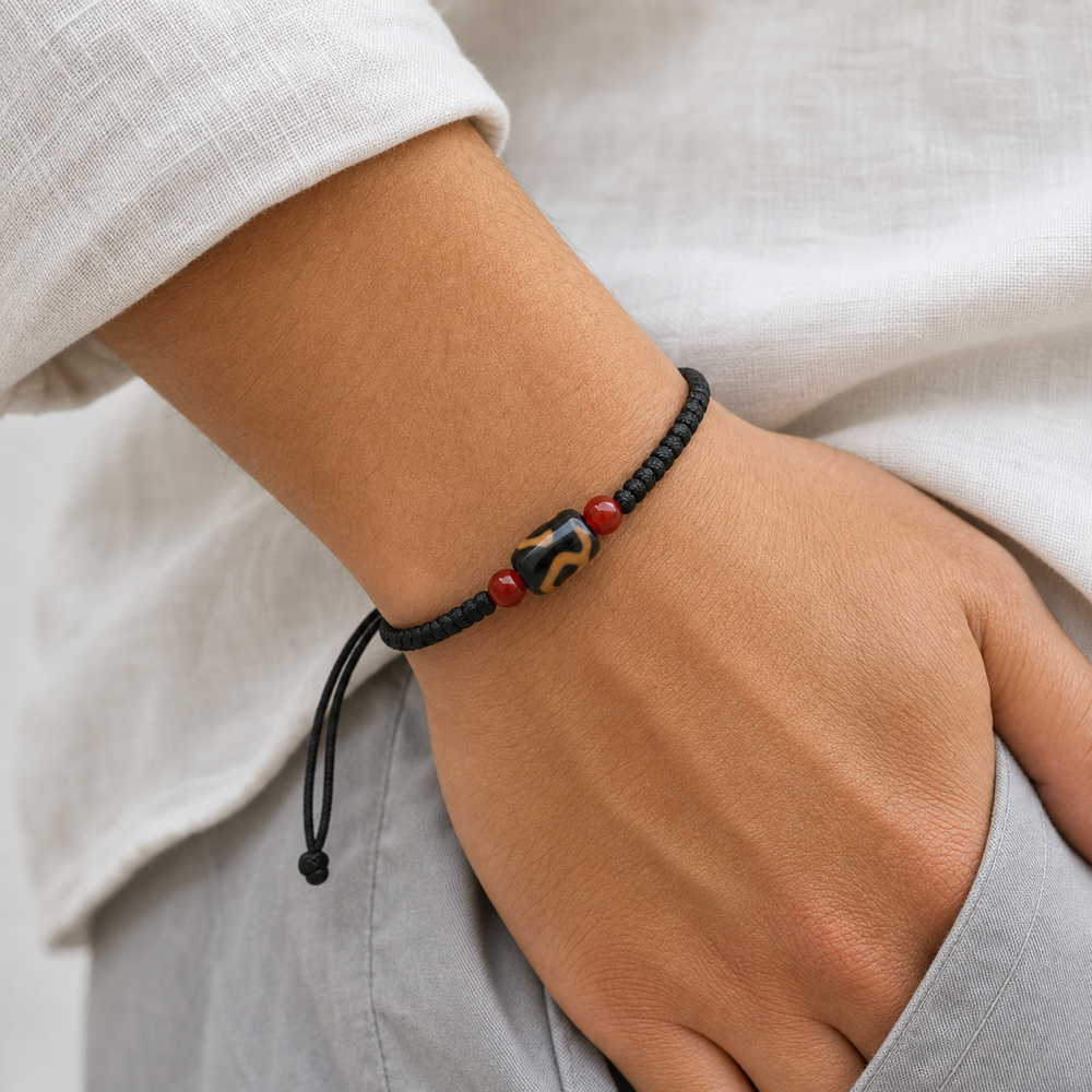 SutraSpark Tibetan Dzi bracelet