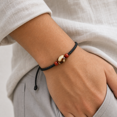 SutraSpark Tibetan Dzi bracelet