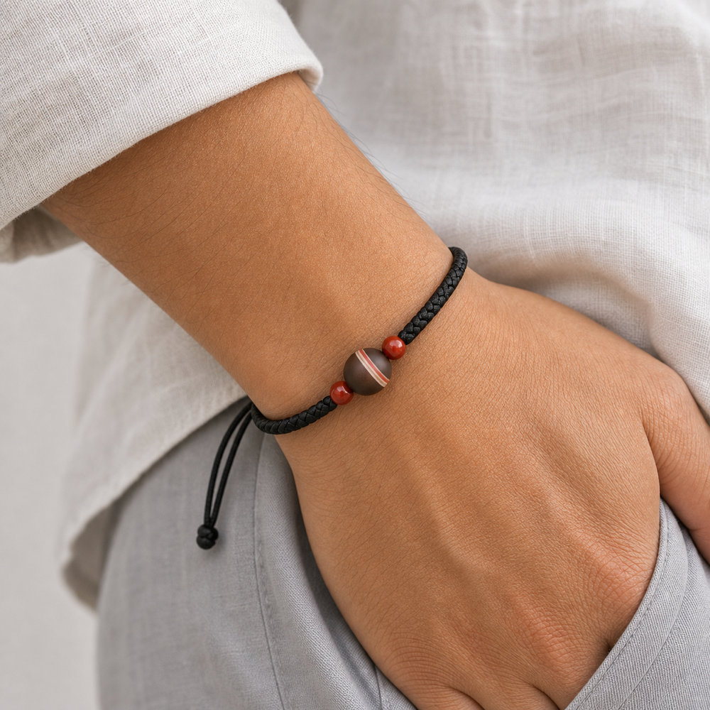 SutraSpark Tibetan Dzi bracelet